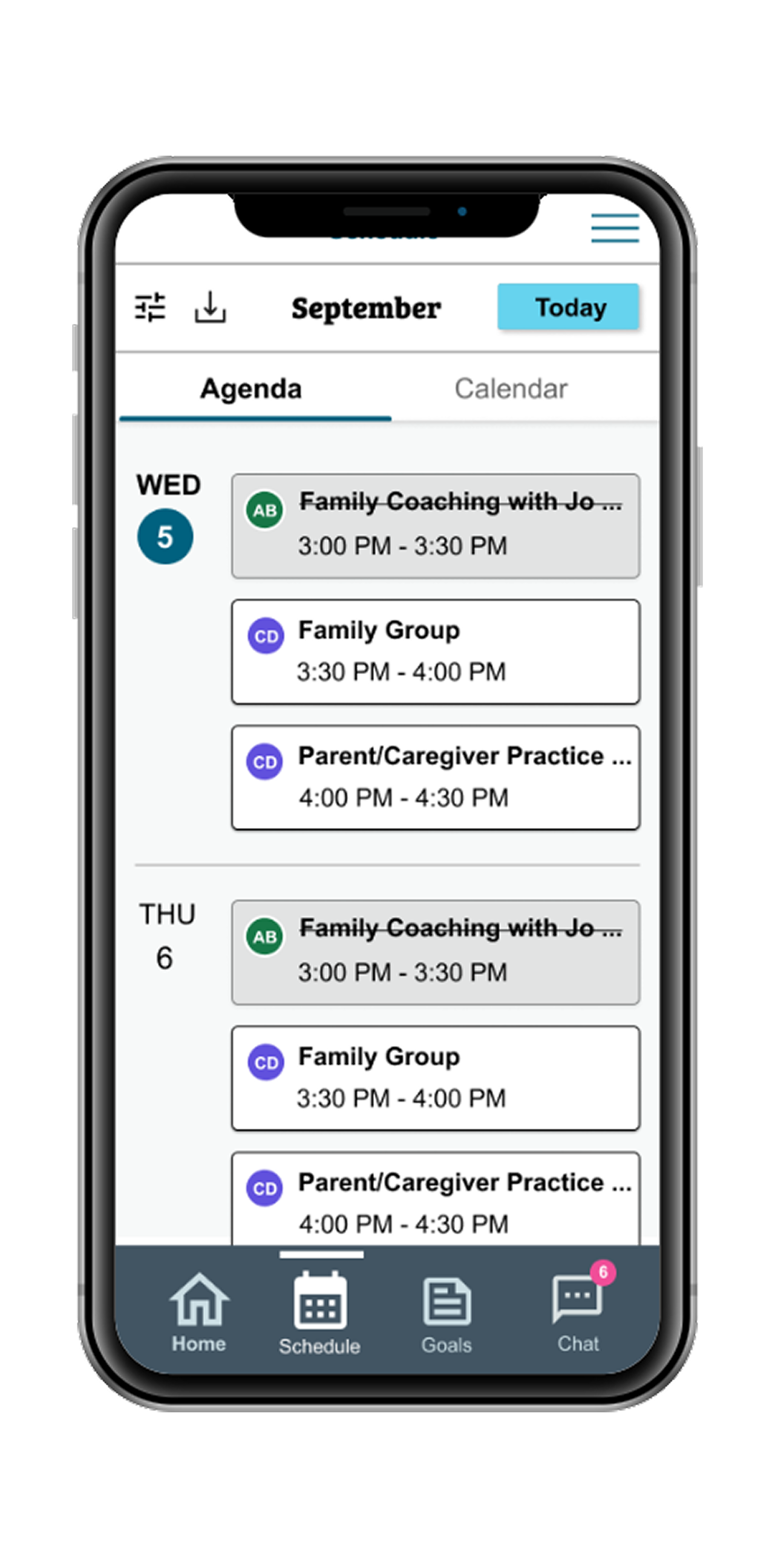 Caregiver schedule